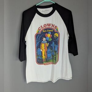 Threadless size medium 3/4 sleeve t-shirt black and white Crewneck 19x23 x26